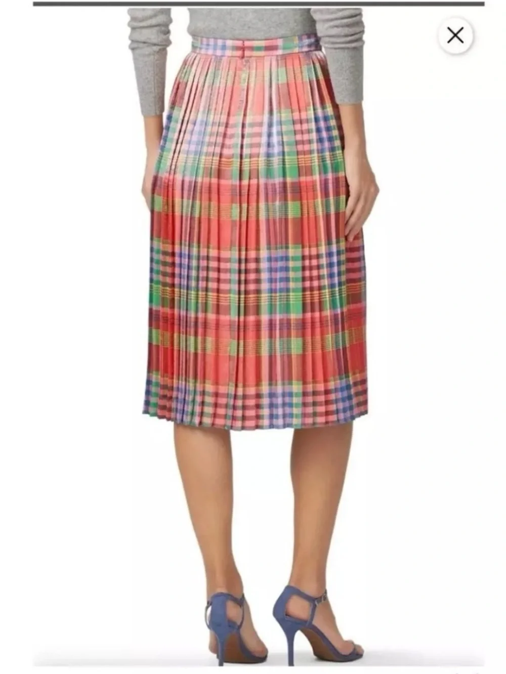 J. Crew Women’s Multicolored Shimmery Pleated Plaid Skirt L3614